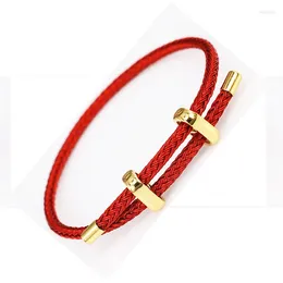 Bangle 2022 Fashion 6 Colors Creative Thread Bracelet Lucky Red Black Handmade Chain Rope Couples Women And Men Jewelry Making