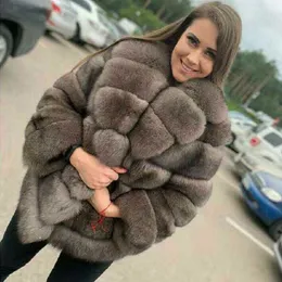 FAUX FUR 2021 PELA REAL MULHERM MULHERES VESTIVA DE MODATE REMOVÁVEL Moda Removível Luxo Casaco de Casaco Quente Esposso Solid Y2209