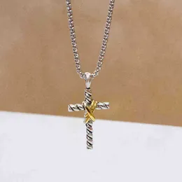 Twisted Jewelry Gold Designer Strands Necklace x Necklaces Women Cross Chain Men Buckle Thread 18K Pendant E6677