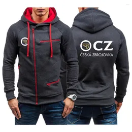 Hoodies masculinos 2022 CZ Ceska zbrojovka armas de fogo tcheco zíper de camisolas com capuz Jackets homens homens de cor sólida