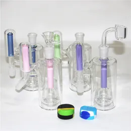 Cam Nargile Bubbber Ash Catcher 14mm Recycler Yağ Teçhizatı Bong Su Boruları için Sigara Aksesuar