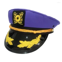 Berets Sailor Hat Yacht Captain Navy Marine Adjustable Costume Men Boat For Adult Kid Women DXAA