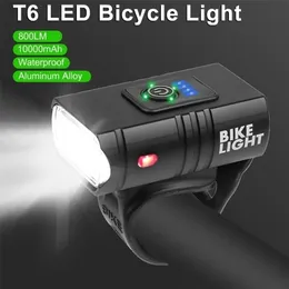 バイクライトT6 LED LED BICYCLE LIGHT FRONT USB充電式MTBロードマウンテンバイクランプトーチ6モード1000LMバイクヘッドライトサイクリング懐中電灯220930