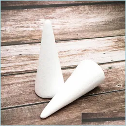 Decoração de festa 10pcs 18,5 cm White Solid Foam Cone DIY Crianças Acessórios artesanais artesanais para entrega de queda de Natal em casa 2021 GAR DHNQ5