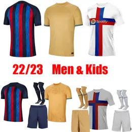 2022 2023 Ansu Fati Soccer Jersey Camisetas de Football Kit 23 23 Memphis Pedri Kun Aguero Adama Ferran 2021 Barcelonas Griezmann F. De Jong Dest Shirt Top Kid