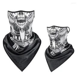 Bandanas Men Summer Skull Face Bandana Hanging Ear Triangle Mask Cycling Hunting Hike Fishing Ski Sports Outdoor Neck Warmer Scarf