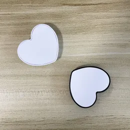 Universal Cell Phone Holder with Blank Aluminum Sublimation Insert for Customized grip Stand car Mount heart shape Holders with opp bag