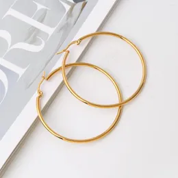 Hoop Earrings 90mm Stainless Steel Large Exaggerate Circle Creole Smooth Gold Round Loop Earring For Women Ear Ring