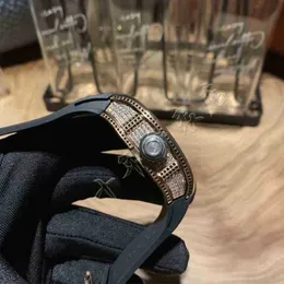 Män/kvinnor Richrd Mileres Luxury High Wristwatch Mechanical Wine Barrel RM010 Series Automatic Full Diamond Tape Swiss Xadom