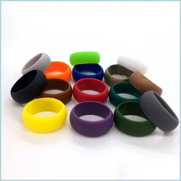 Band Rings Sile Ring Bands Flexible Rubber Wedding Rings O-Ring Engagement Comfortable Fit Lightweigh For Men Women Drop Delivery 202 Dhpyu
