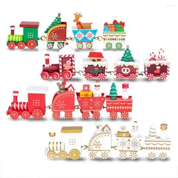 Decorações de Natal Trem de madeira Feliz Ornamentos Decoração para mesa de casa 2022 Noel Navidad Presentes de Natal Feliz Ano