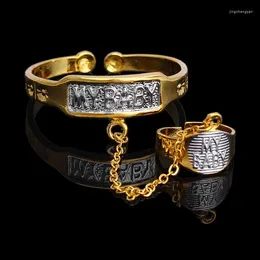 Bracciale rigido per bambini braccialetti bicolore con anello in vero oro giallo 14 carati pieno di oro zecchino anti-allergia lettera argentata MY BABY bambini figlia figlio carino