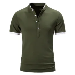 NIEUWE MEN POLO -shirts Solid Short Sleeve Classic Summer Heren Casual Polos V Neck Gym Jogger Tops T -shirt Business Clothing