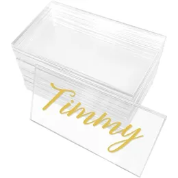 Cartões de felicitações 20/50pcs Clear acrílico local em branco Retangular assento para festa de aniversário de aniversário de aniversário decoração de banquete 220930