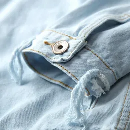 White PABLO Print Mens Denim Casual Jackets For Men With