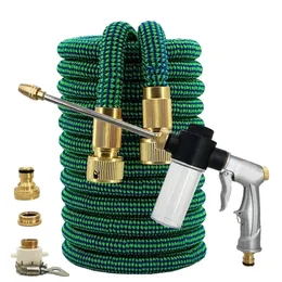 Hoses High Qressure Car Washing Machine Gardening Watering Telescopic Magic Garden Flower Cleaning Sprayer 25ft-100ft 220930