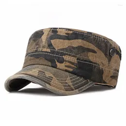 Berets Men Flat-Topped Washing Washing Style Spring في الهواء الطلق MS Sun Visor Camouflage Cape Simple Capex