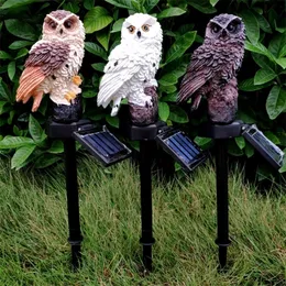 Trädgårdsdekorationer Vattentäta IP65 Solbelysning Owl Squirrelornament Animal Bird Outdoor Led Path Lawn Yard Lamps Decor 220930