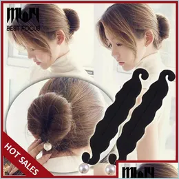 Other Fashion Hair Bun Magic Foam Sponge Tools Plate With Pearl Donut Maker Former Twist Tool Braiderstyling Accessories Drop Deliver Dh7O2