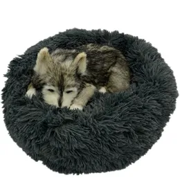kennels pens Soft Dog Bed Round Washable Plush Cat House For s Pet Mat Sleeping Drop Center Selling Products 220929