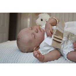 Dolls NPK 48CM Ręcznie rysowanie Reborn Baby Doll Levi Premie Boy Hair Lifelike Real Touch Cuddly 220930