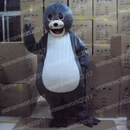 Costume da mascotte di leone marino di Halloween Simulazione Abiti da personaggio dei cartoni animati Abiti da adulto Vestito da carnevale di Natale per uomo Donna