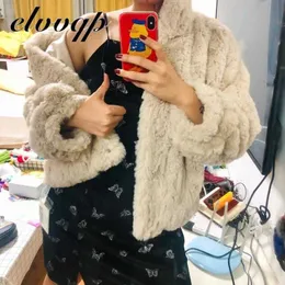 Faux Fur Winter Kobiety Wysokiej jakości płaszcz królika luksusowy luz luźne klapy grube ciepłe panienki s 2020 NOWOŚĆ Y2209