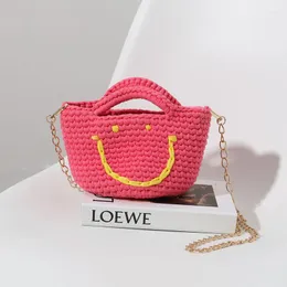 Evening Bags Mini Rope Crochet Women's Handbags Luxury Designer Knitting Shoulder Bag Sling Small Smile Crossbody For Women