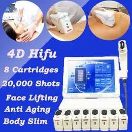 4D HIFUビューティー機器12ライン8カートリッジ高強度焦点を合わせた超音波マシン脂肪除去皮膚リンク除去