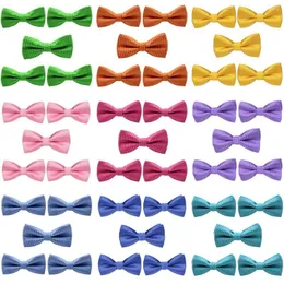 Papillon 5 pezzi Cravatta per bambini per bambini Papillon regolabile a pois bianchi per feste scolastiche BWTYY1006