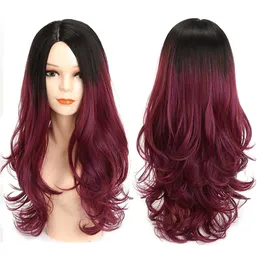 WINE RED WIGS CABELOS LONGO CABELO MULHERES MODATE WIG FACTORY LADA