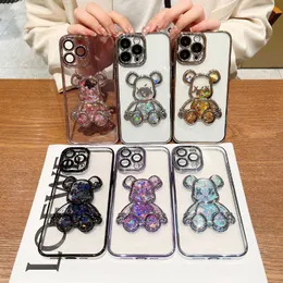 Cartoon Bear Quicks and Cases for iPhone 11 12 13 14 Pro XS Max 7 8 14 Plus XR X Lens Film Cover Clear Shockproof Cover