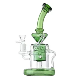 Disponibile Tornado Recycler Bong Klein Perc Narghilè Tubi per l'acqua in vetro inebrianti Tubi per fumatori colorati Base pesante Dab Rig con ciotola per giunto da 14 mm