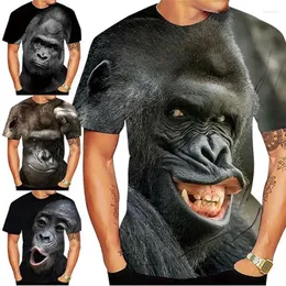 Męskie koszulki zabawne projektowanie T-shirty Męskie T-shirty 3D Animal Orangutan Tshirt krótkie rękaw XS-5xl
