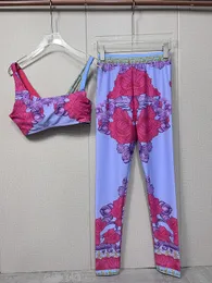 23SS Women's Piece Pants Bh Set Outfit Womens Tracksuits Designer Yoga Brand Camisole and Slim Fit Leggings 2 Pieces Suit Apparel Wholesale
