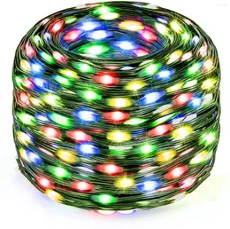 سلاسل سنة زخارف عيد الميلاد للمنزل LED FARY String Lights IP67 GARLAND GARLAND 8 أوضاع الإضاءة ساحة/زفاف