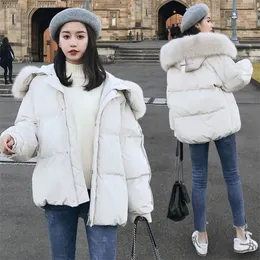 Mulheres para baixo parkas mulheres leve puffer jaqueta de algodão casacos de inverno para mulheres quente acolchoado casaco de capuz com gola de pele falsa outono inverno 220929