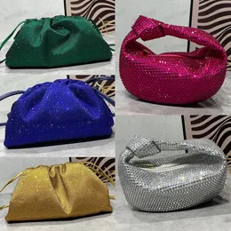 Mini bag Pouch Emerald Mini Rhinestone Embellished Satin With Strap Magnetic Frame Closure Intrecciato Leather Small Clutch Evening Bags Purse Designer Luxury