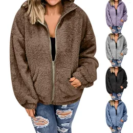 Kvinnors päls 2023 Autumn Winter Warm Coat Woman Faux Fleece Ladies Overdimase Teddy Jacket Female Plush Long Outwear