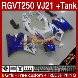 Zestaw Fairings Tank Fairings do Suzuki RGV250 VJ21 SAPC RGV-250CC RGVT-250 1988 1989 BodyWorks 159NO.93 RGV-250 RGVT250 88 89 RGVT RGV 250CC 250 CC 88-89 Fairing Factory Blue Blue Blue Blue