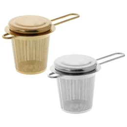 Yeniden kullanılabilir örgü çay infüzer paslanmaz çelik süzgeçler gevşek yaprak çaydanlık baharat filtresi kapak fincanları mutfak aksesuarları
