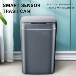 Waste Bins Intelligent Trash Can Automatic Sensor Dustbin Smart Electric Home Rubbish For Kitchen Bathroom Garbage 220930