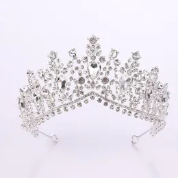 Ślubne nakrycia głowy Bridal Tiara Rhinestone Crown Luksusowe kryształowe opaski na głowę Glitter Gold Srebrna wieczór narzeczona Kobiety