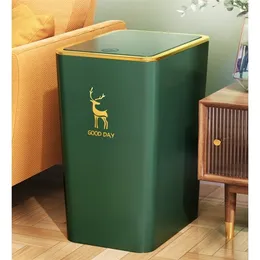 Waste Bins Creative Rectangular Trash Can Kitchen Bathroom Toilet Living Room With Lid Nordic Garbage 9L 13L 220930