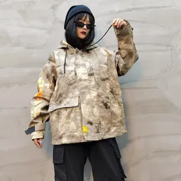 Trench feminina camuflações femininas Camuflagem feminina Mulheres encapuzadas Windbreaker estilo BF Casado curto militar Celebridade feminina Inspirada Roupas