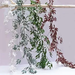장식용 꽃 180cm/70in 인공 식물 시뮬레이션 등나무 버드 나무 잎 홈 파티 Xmas를위한 교수형 크리스마스 트리