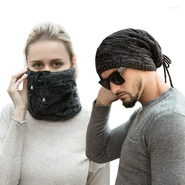 Bandanas 3 In 1 Multifunctional Scarf Women Men Winter Thermal Fleece Scarfs Unisex Snood Neck Warmer Face Mask Beanie Hats