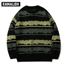 Men's Sweaters Harajuku vintage jumper striped ugly sweater streetwear pullover men oversized hip hop punk knitwear video grandpa 220930