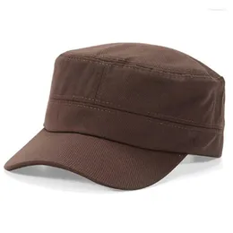 Berety Wysokiej jakości regulowane zwykłe czapki kobiety mężczyźni vintage wojskowy kadet czapka oddychająca słońce ochronna casual cap
