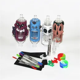 Hookah Nectar cartoon design 14mm Nector Kit Mini Glass Tobacco Pipes For Oil Rig Glass Bong Hand Tube NC